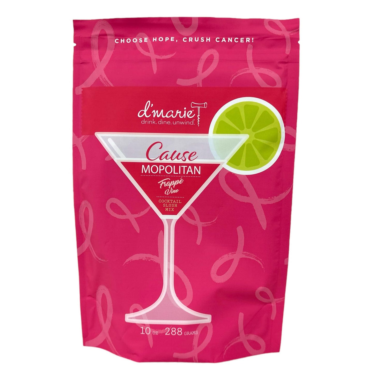 DMARIE Frozen Cocktail Drink Mix - All Natural Low Sugar Mixer - Makes 12 Cosmopolitan Slushies - 10 Ounce Pack