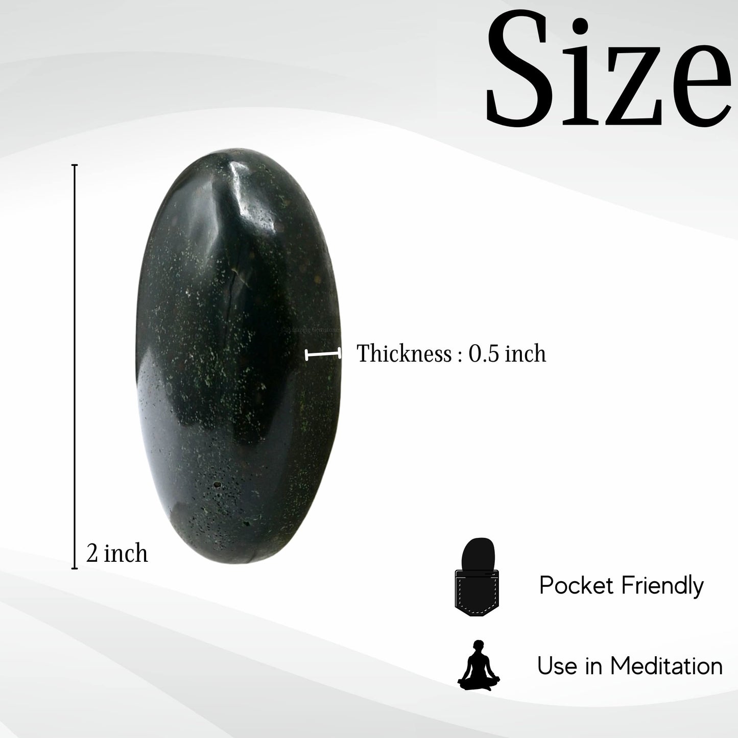 Bloodstone Palm Stone - Massage Worry Stone For Natural Body Chakra Balancing, Reiki Healing And Crystal Grid