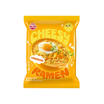 Cheesy Ramen - Cheddar Soup Ramen | Mild Kick  Creamy & Savory Korean Noodles | 3.92 Oz (Pack Of 8)