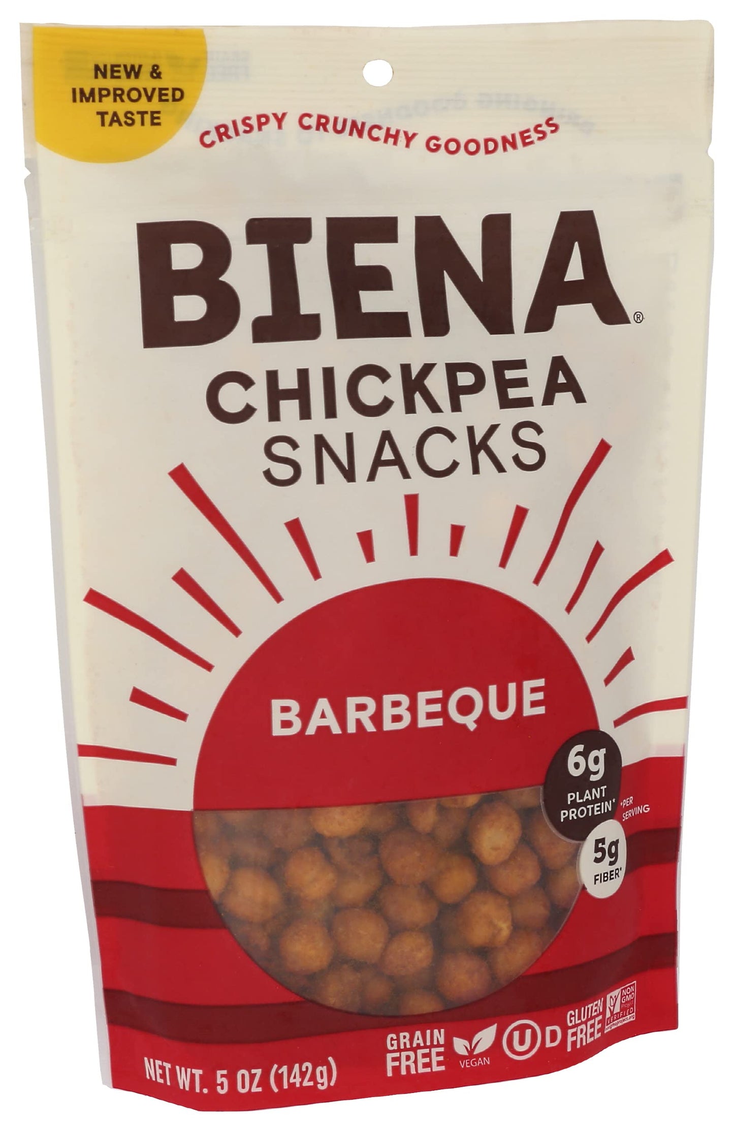 Biena Foods, Bbq Roasted Chickpea Snack, 5 Ounce