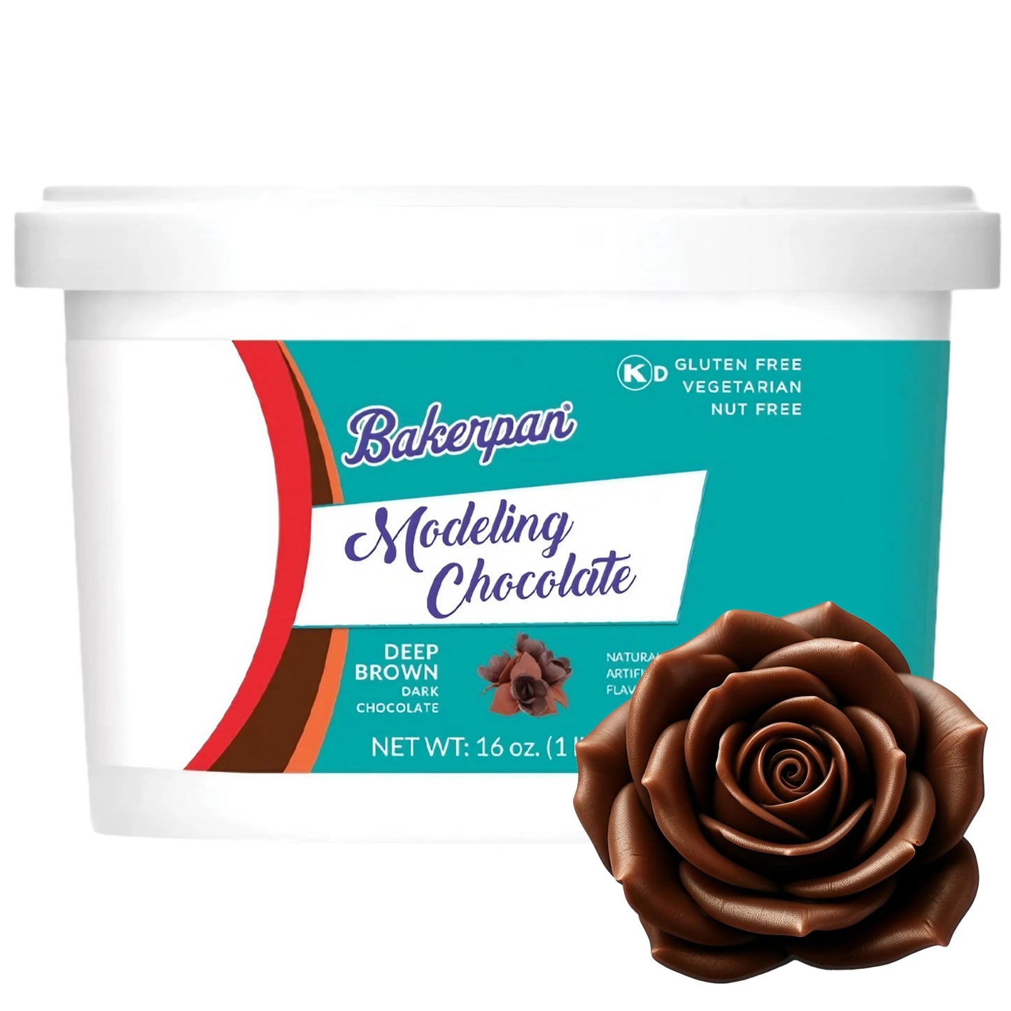 Bakerpan Deep Brown Modeling Chocolate - 1 Pound - Sculpt Cakes  Model Figurines  And Create Cake Toppers (Made In Usa)