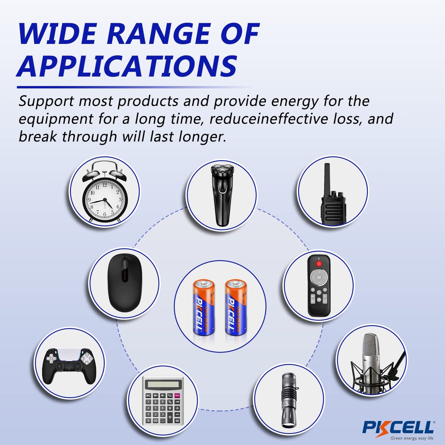 Pkcell 5 Counts 1.5V Lr1/Mn9100/E90/N Size Alkaline Batteries, Leak-Proof Batteries, High Performance And Powerful Batteries, Su