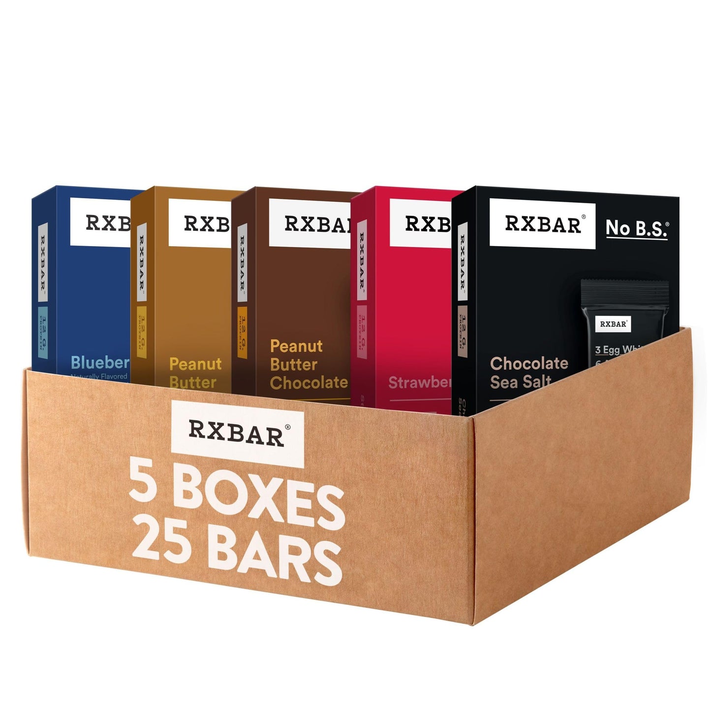 RXBAR Protein Bars, Snack Bars, Variety Pack (5 Boxes, 25 Count)