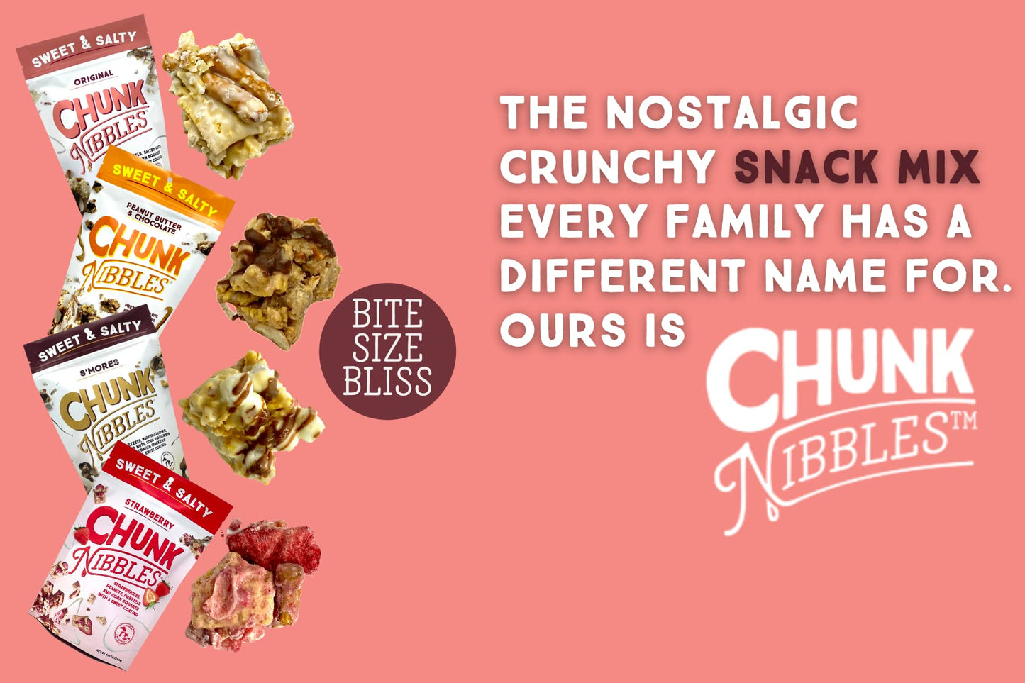 Chunk Nibbles Sweet And Salty Snacks | Variety Pack Snack Mix | Original, S'Mores, And Peanut Butter Chocolate Flavor | Sweet Tr