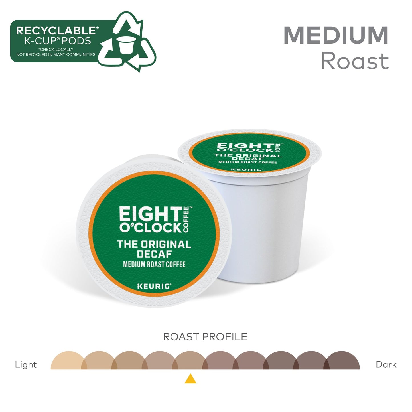 Eight OClock Coffee Decaf Medium Roast K-Cup Pods, 1 Count (Pack of 32)
