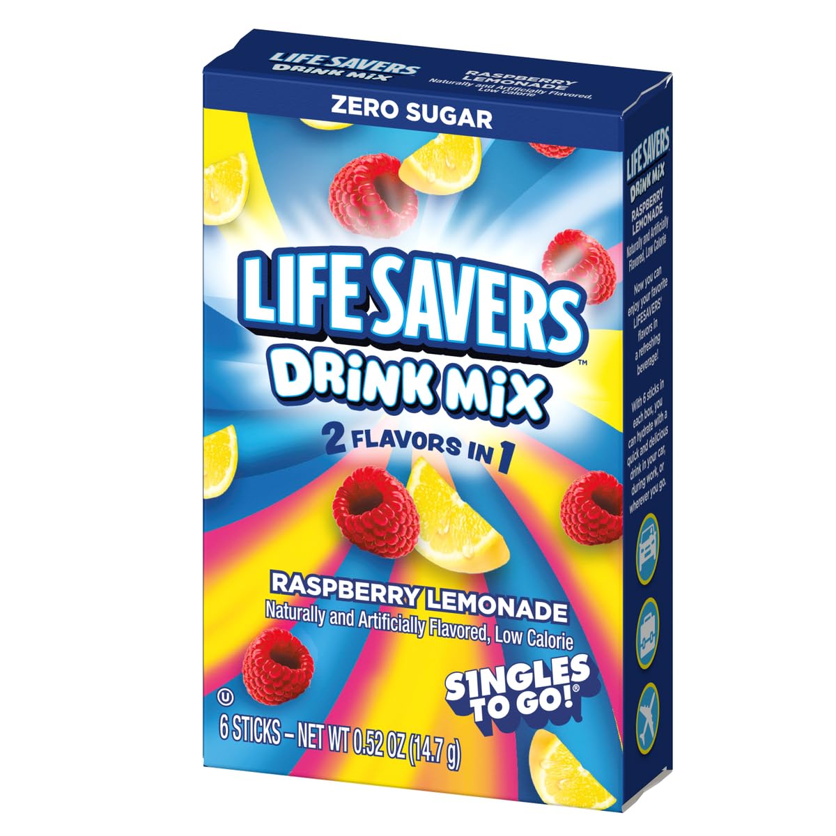 SINGLES TO GO! Lifesavers Singles to Go Variety Pack - Cherry Watermelon, Pineapple Punch, Raspberry Lemonade - 0.63 oz (Pack of 3)