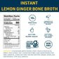 Bare Bones Bone Broth Instant Powdered Mix, Lemon Ginger, Pack Of 16, 15G Sticks, 10G Protein, Keto & Paleo Friendly Bone Broth