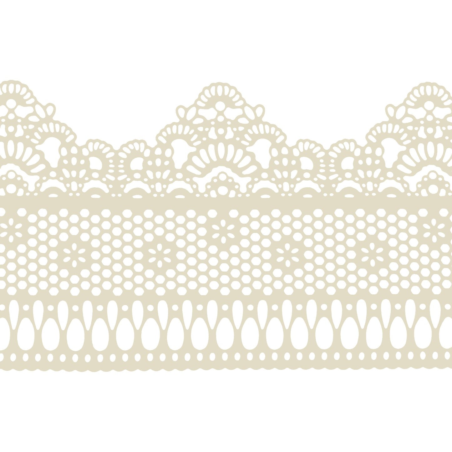 FUNSHOWCASE Edible Cake Lace Lattice Set, Small Daisy, 14-inch, Ivory White, 10-piece, Model 2155