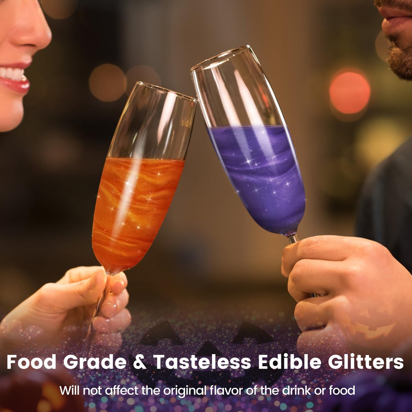 5 Colors Edible Glitter Set, Edible Glitter for Drinks, Luster Dust Shimmer Powder for Cakes, Cocktails, Beverages, Strawberries