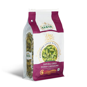 Emperor Akbar Green Cardamom Aroma Lock - Purple Grade, Small Family Pack 250g, Premium Flavor for Culinary Use