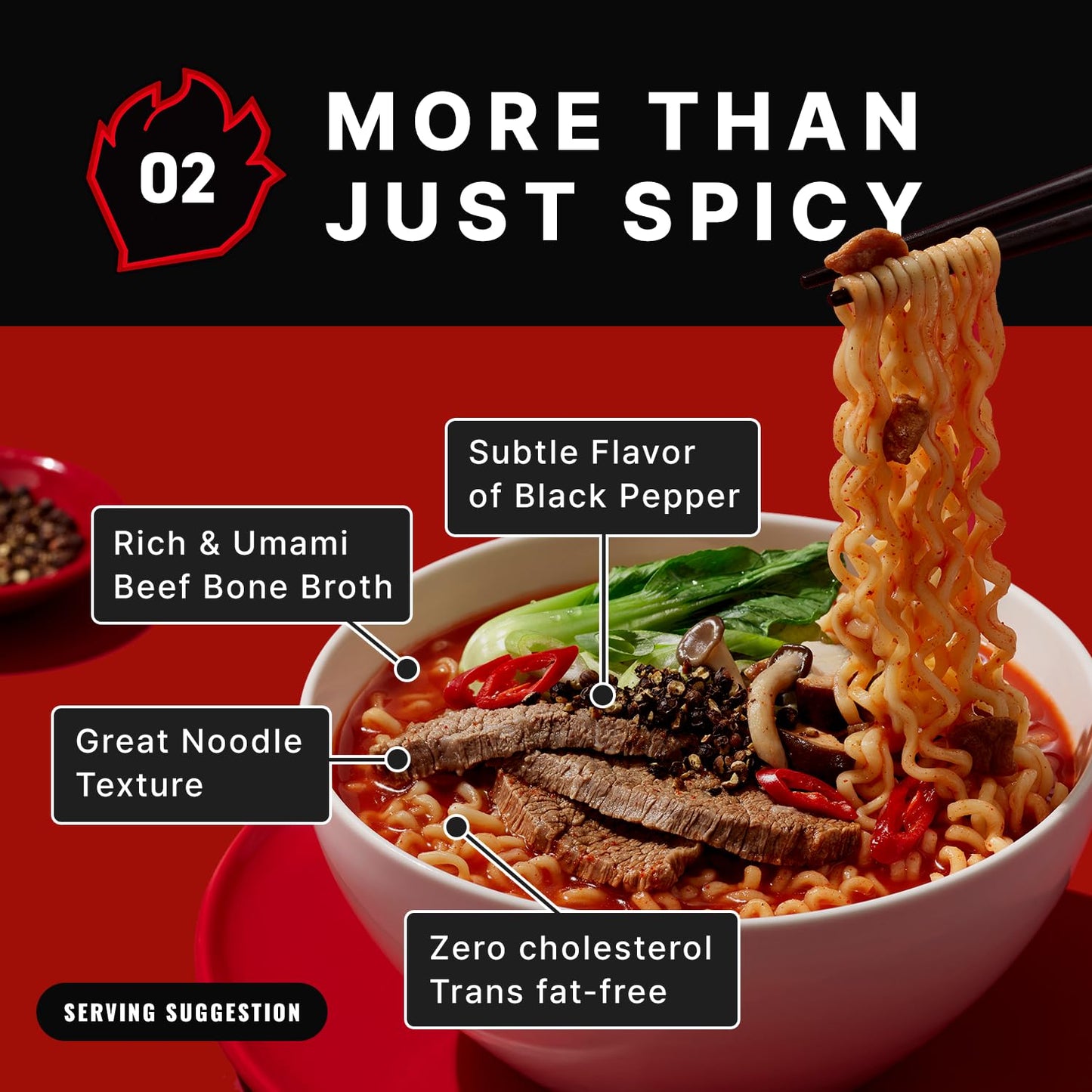 Mep Black Pepper And Beef Flavor, Instant Korean Ramen Noodles, Spicy Ramyeon Noodle Soup [3.88 Oz (110G) X 4 Bags]