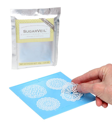 SugarVeil Medallion Topper Mat with White SugarVeil Icing