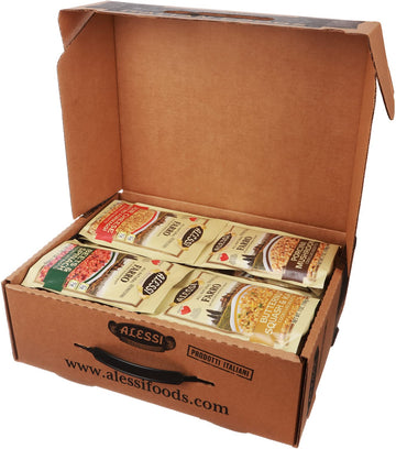 Alessi Taste Of Italy Holiday Variety Gift Box, Sampler Of Culturally Inspired Soups, Risottos, Farros And Premium Bread Sticks