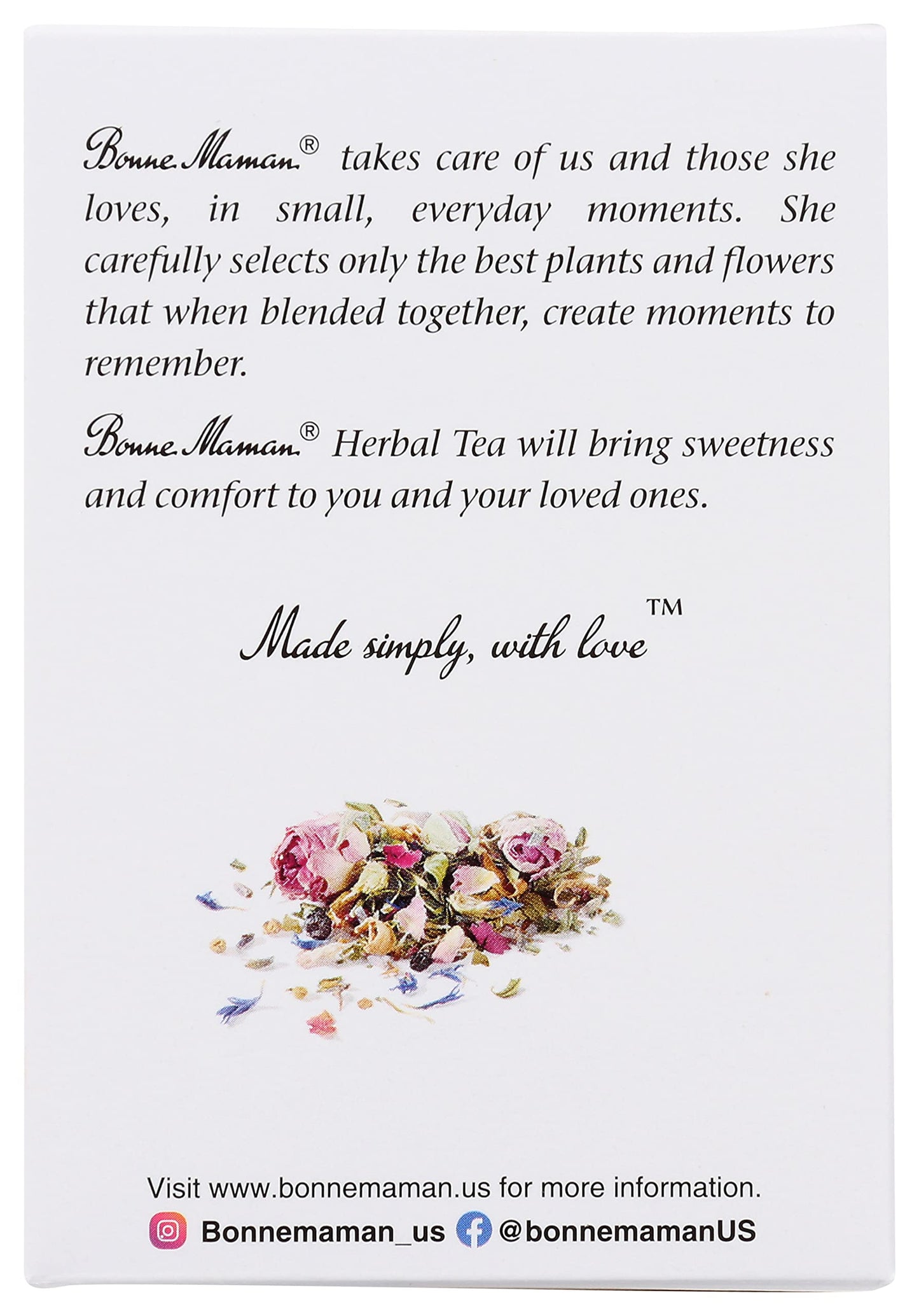Bonne Maman Organic Herbal Tea Dream: Verbena, Damask Rose & Lavendar Blend, 16 Tea Bags (Pack Of 1), 16 Count