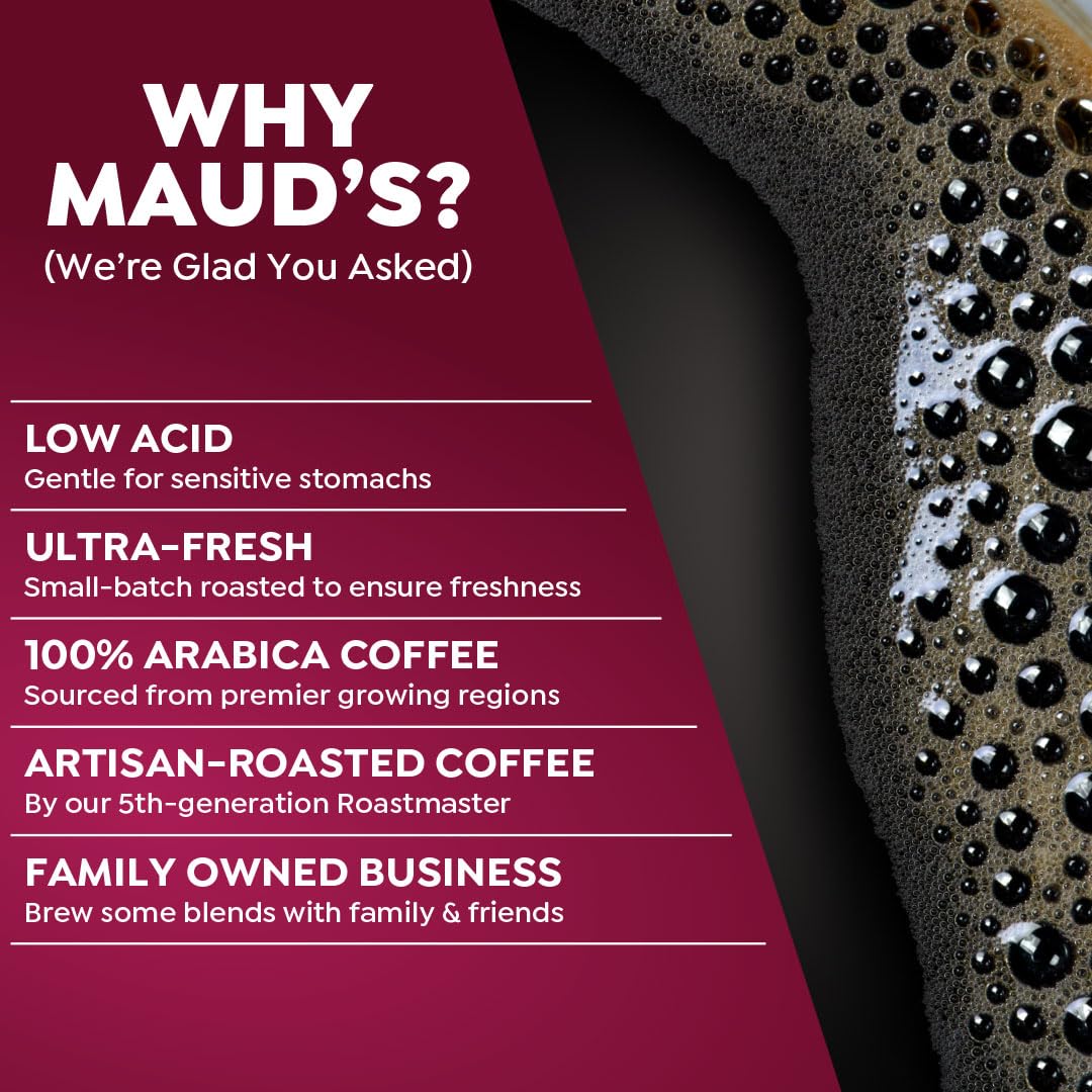Maud'S Raspberry Chocolate Flavored Coffee Pods, 18 Ct, Medium Roast Flavored Coffee In Recyclable Single Serve Pods - 100% Arab