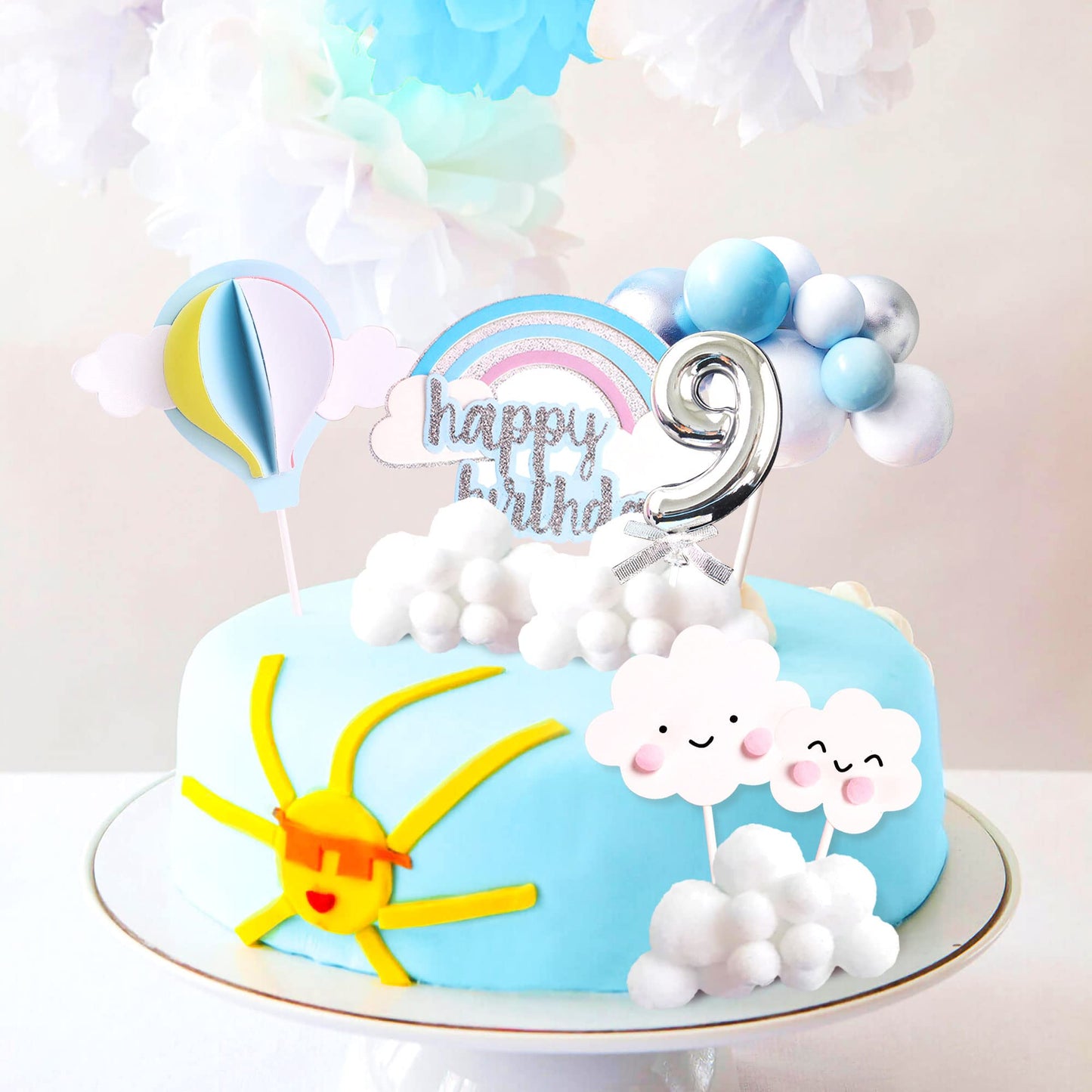 Laventy On Cloud 9 Cake Decoration On Cloud 9 Birthday Cake Topper 9 Birthday Cake Decoration On Cloud 9 Party Supplies Cloud Ca