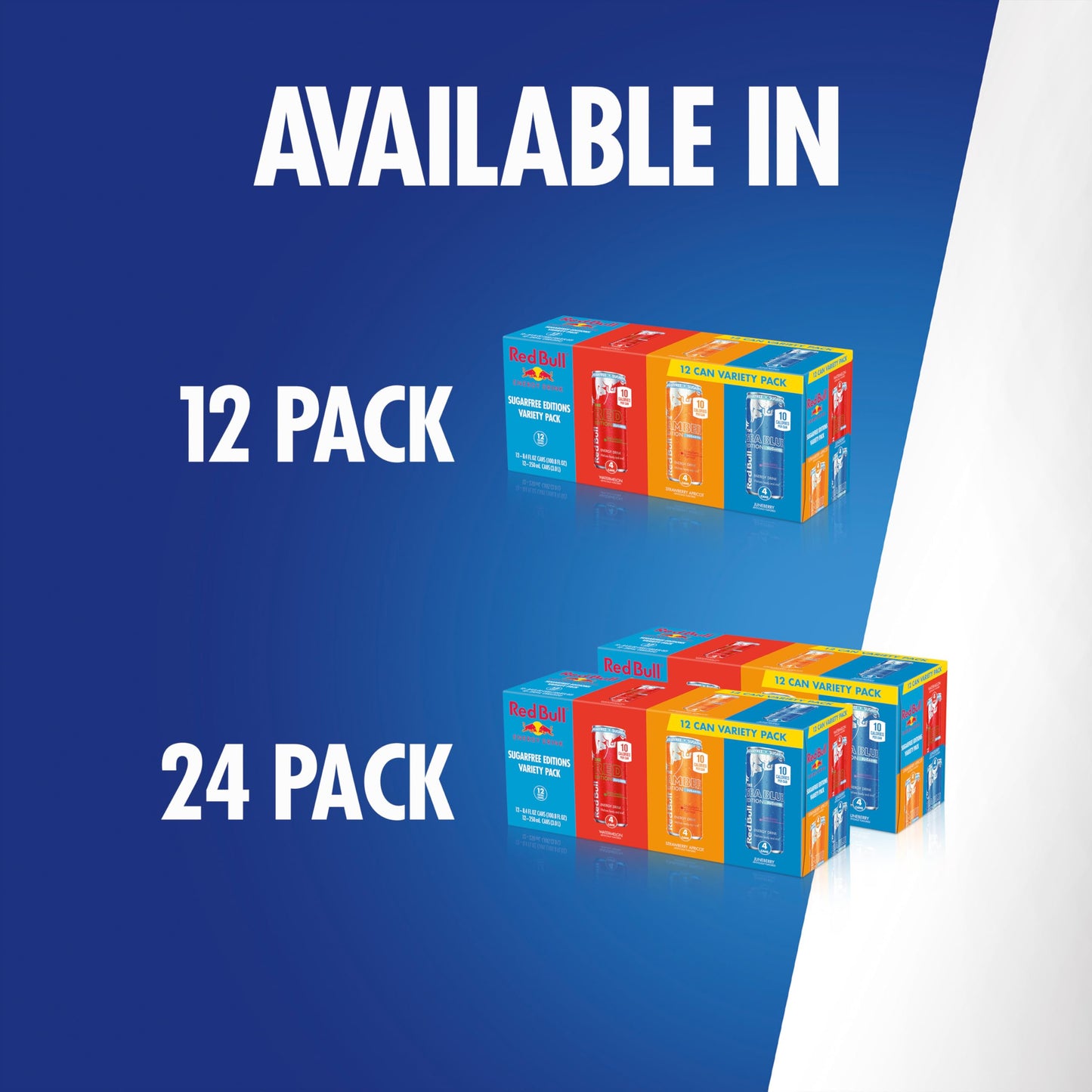 Red Bull Energy Drink Sugar Free Variety Pack  Red  Amber  and Sea Blue  with 80mg Caffeine  Taurine & B Vitamins  8.4 fl. oz  Pack of 12 Cans