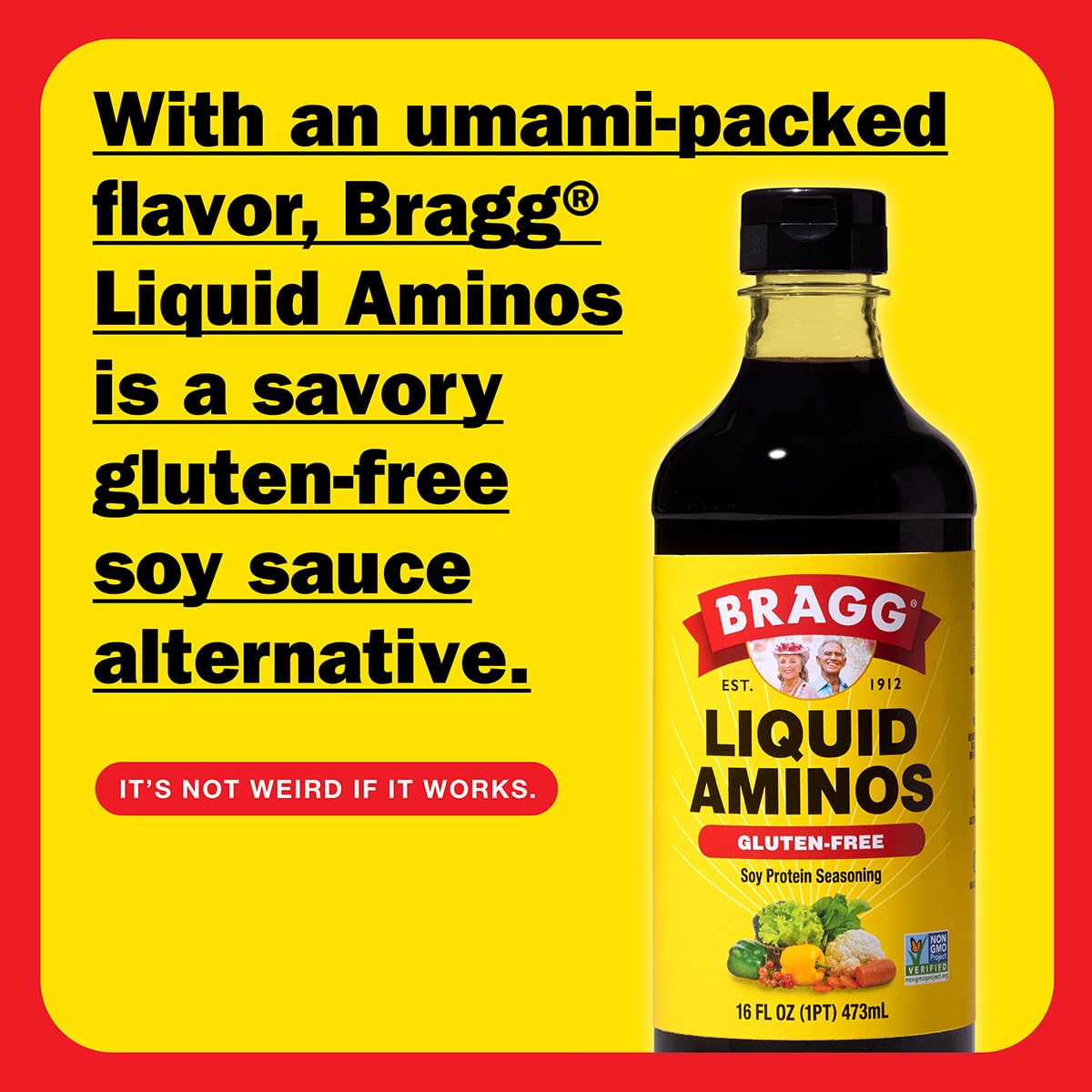Bragg Liquid Aminos All-Purpose Seasoning - 16 Fl Oz - Gluten-Free Soy Sauce Alternative - Perfect For Stir-Fries And Cooking At