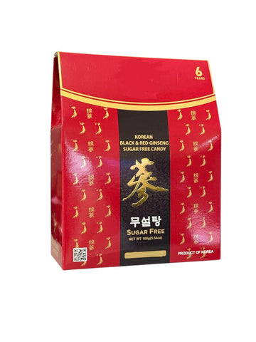 Korean Ginseng Candy, Sugar Free (1 PACK, BLACK AND RED GINSENG)