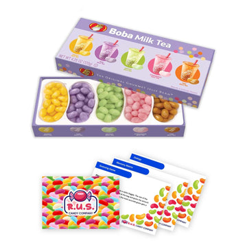 Jelly Belly Boba Milk Tea Candy Jelly Beans Gift Box + 3 R.U.S. Candy Cards (Boba Milk Tea)