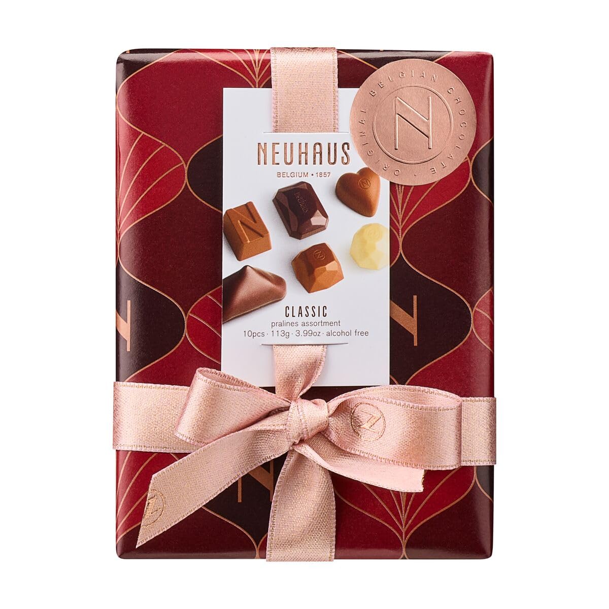 Neuhaus Belgian Chocolate 2025 Holiday Ballotin 1/4 Lb Assorted Chocolates – 10 Pieces Assorted Milk, White & Dark Chocolate Pralines – Christmas Gift – Gourmet Chocolate Gift
