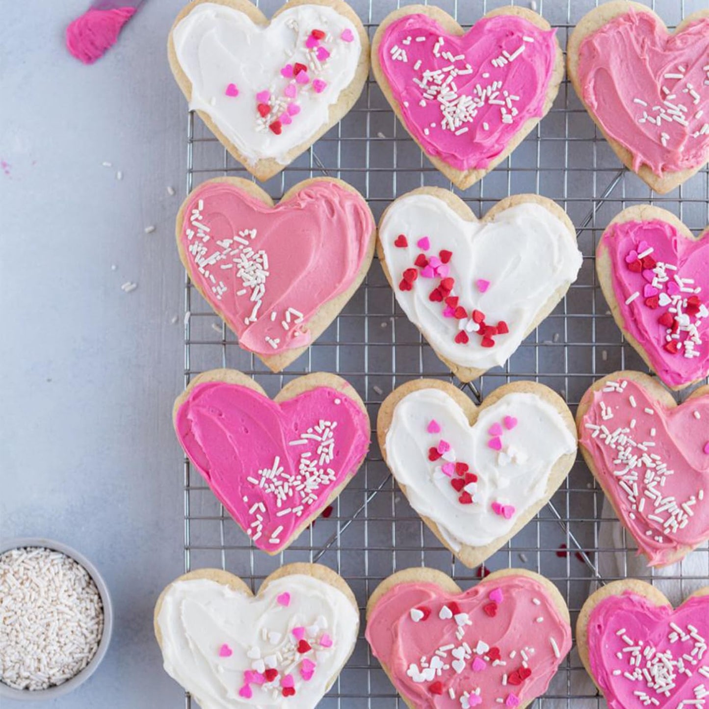 Heart Sprinkles Valentines Edible Sprinkle Mix Red White Heart Shapes Nonpareils Pastel Sprinkles For Cake Decorations Baking Ic