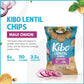 Kibo Maui Onion Flavor Gluten Free Non Gmo Plant Based Lentil Chips 28 Grams, 12 Pack