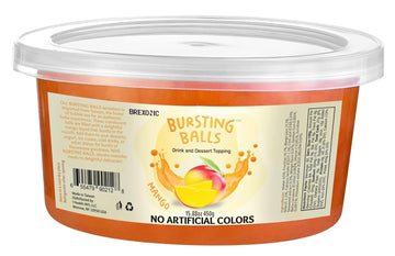Mango Boba Pearls, Popping Boba Bursting Bubble Tapioca Pearls For Bubble Tea, No Artificial Colors (1 LB Pack of 1)