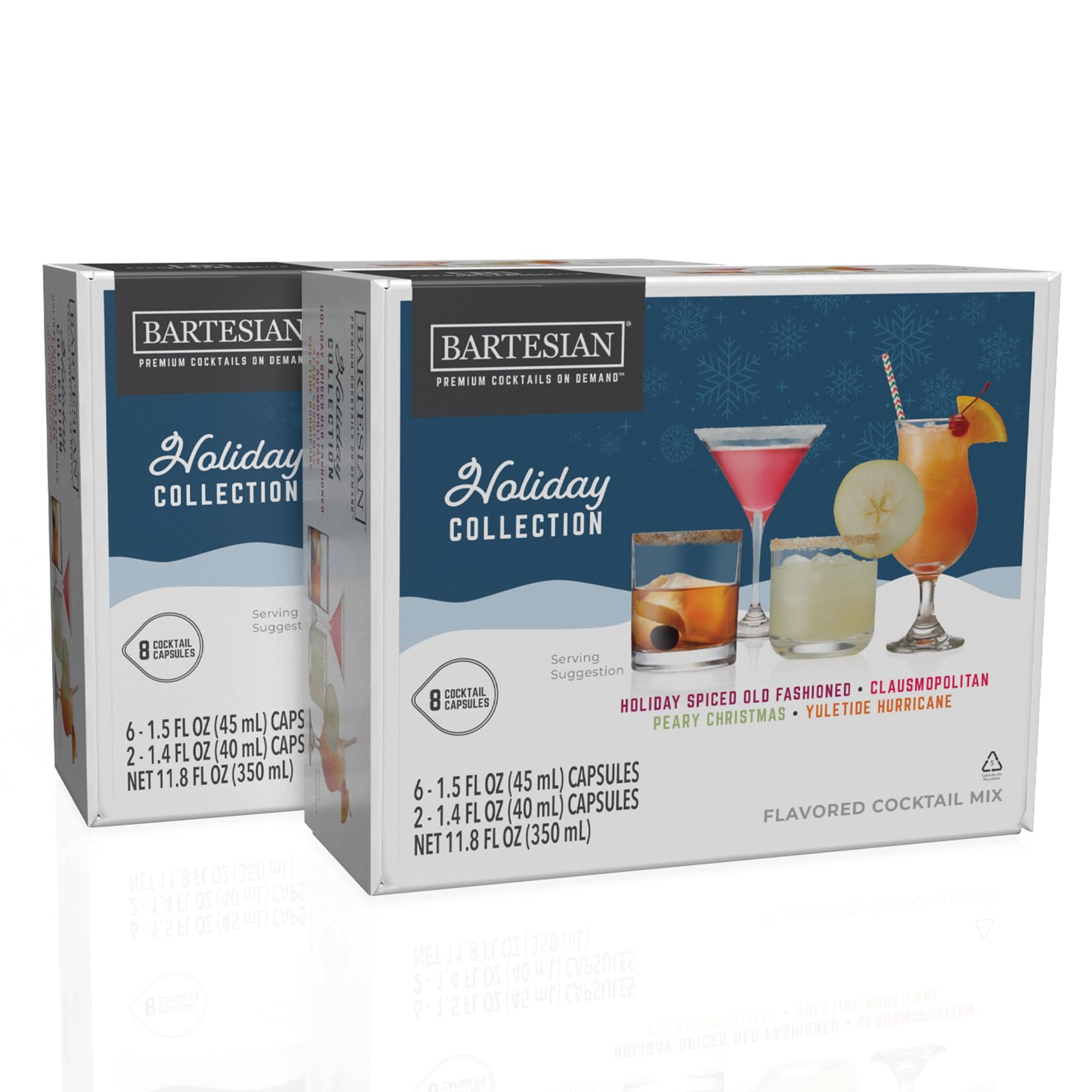 Bartesian Holiday Collection 2025 Mixed Flavor Units - Special Release Christmas Winter Seasonal Pack With Holiday Spiced Old Fashioned  Clausmopolitan  Peary Christmas  Yuletide Hurricane - 16 Pack