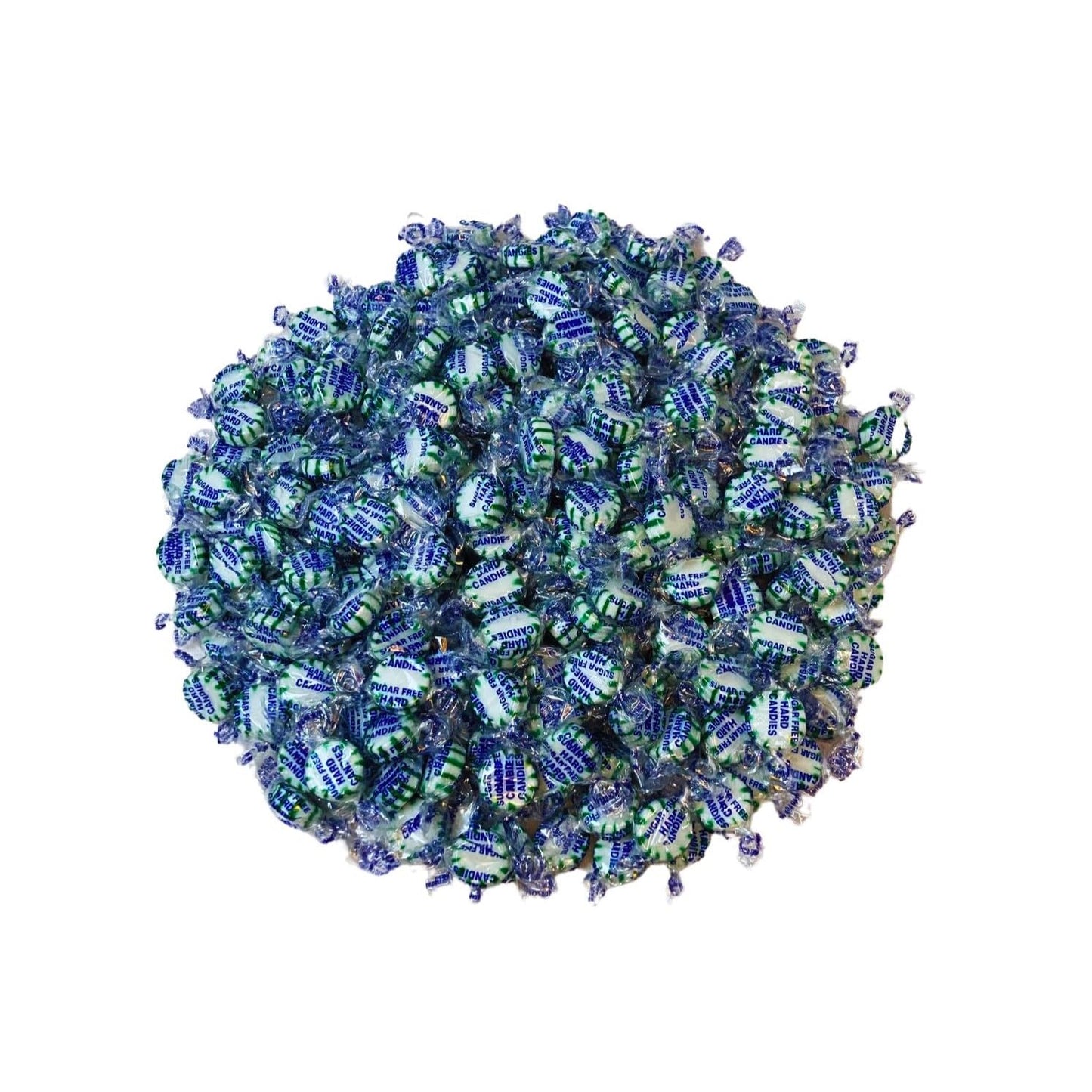 Sugar Free Spearmint Mints Hard Candy - 3 lb Bulk Bag Individually Wrapped Keto And Diabetic Friendly Gourmet Spearmint Flavored