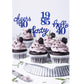 24 Pcs Glitter 40Th Birthday Cupcake Toppers For Celebrating Forty Years Old Birthday Party Decorations (Blue)