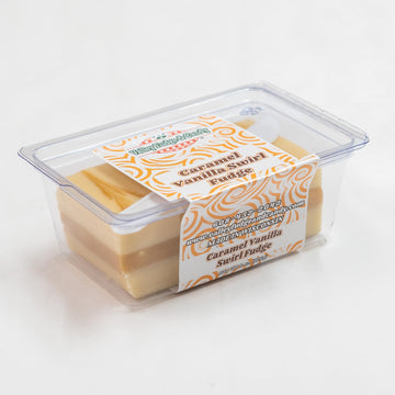 Valley Fudge Caramel Vanilla Swirl Artisan Fudge, One Pound Package, Gourmet Candy