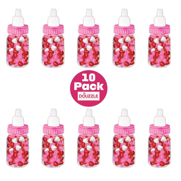 Douzzle Baby Shower Party Favors - Pipsqueaks Bitty Candy, Pink Strawberry Candy-Filled Bottles (10 Count, Pack Of 1) Individual