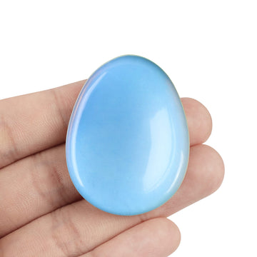 Artistone Opalite Crystal Thumb Worry Stone Hand Carved Healing Crystal Pocket Palm Stone For Anxiety Stress Relief, Meditation 
