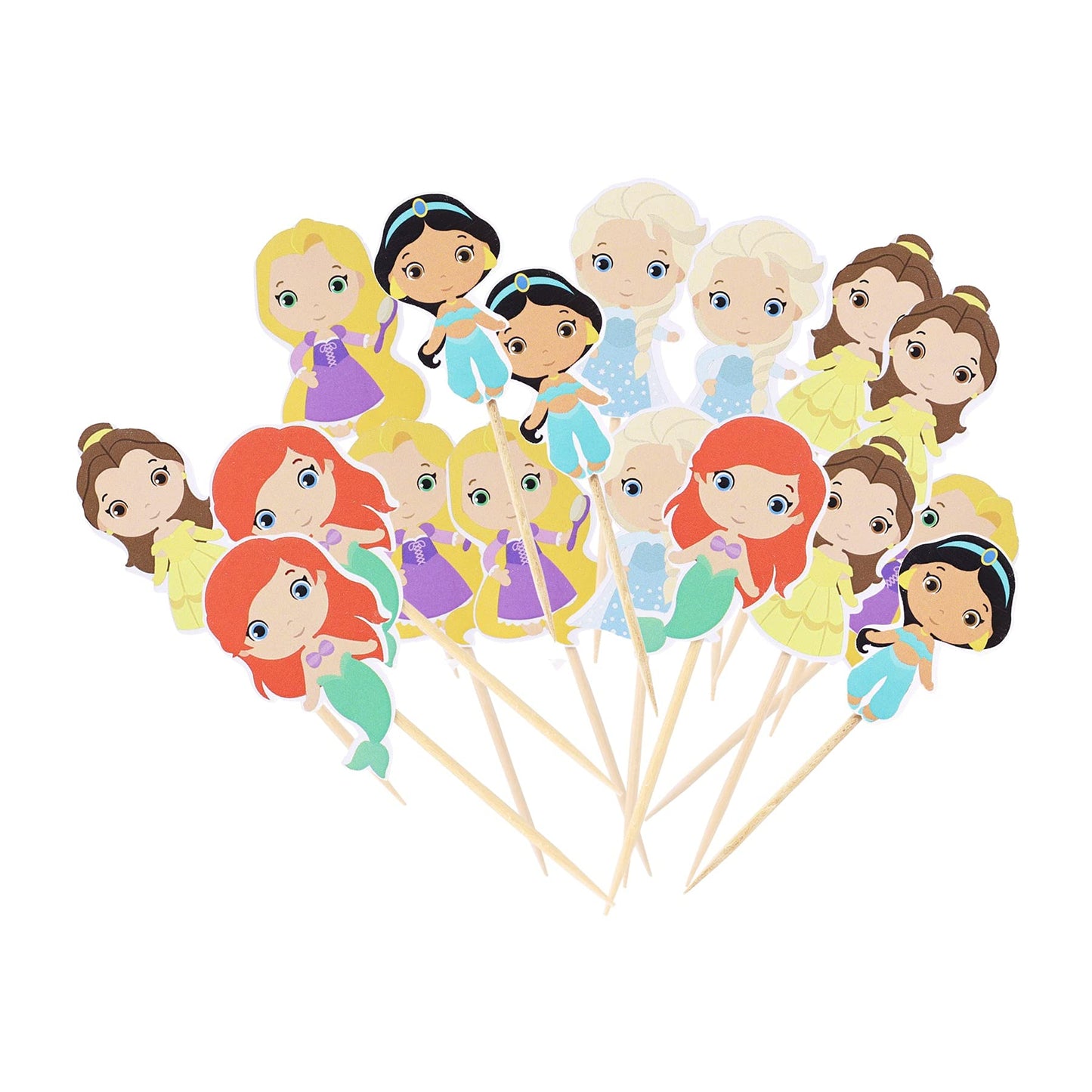 Confetti! Princess Cupcake Toppers Birthday Cake Decorations Party Supplies Decor, 20 Counts
