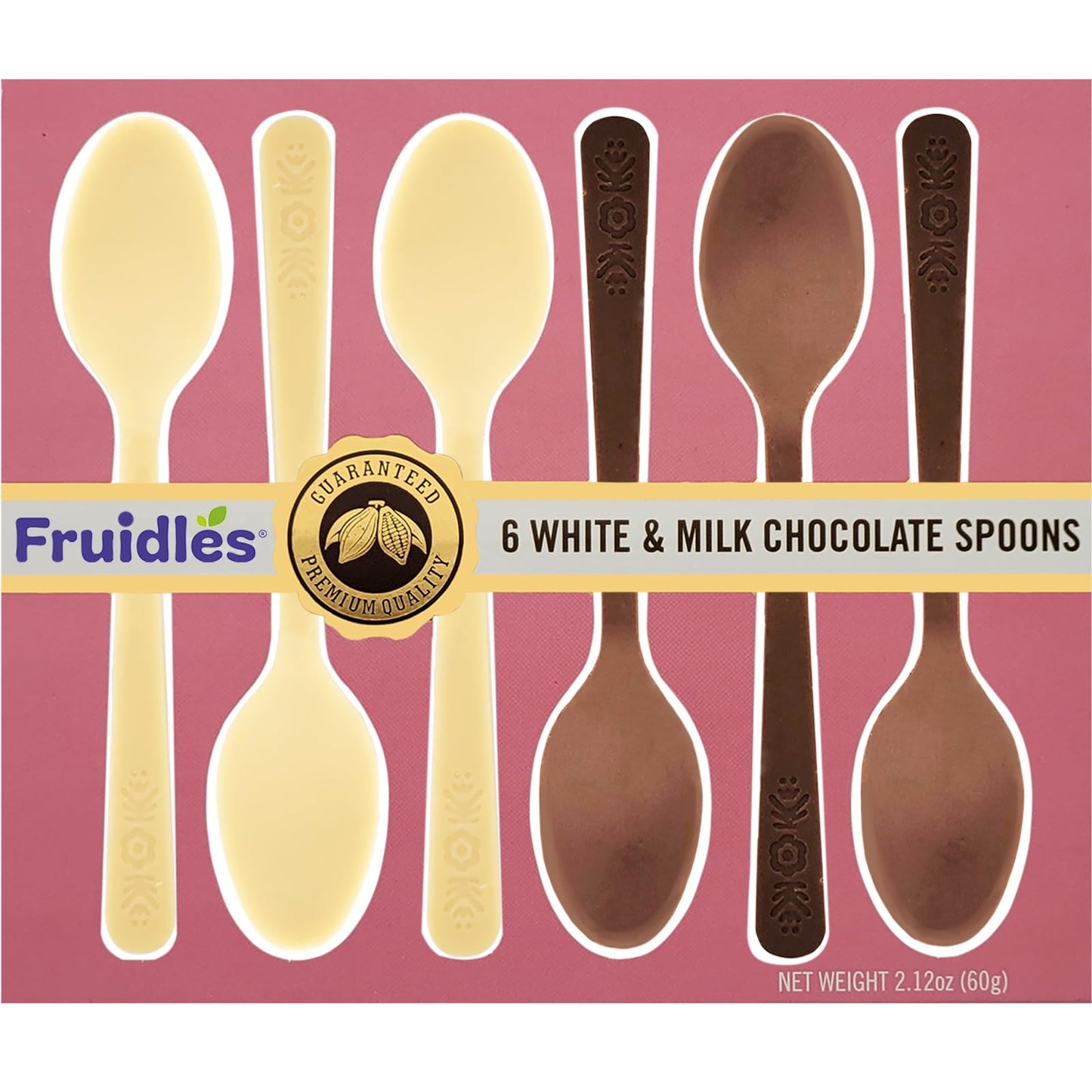 Fruidles Milk And White Chocolate Spoons, Candy Hot Chocolate Stirring, Gourmet Milk Cocoa Edible Spoon Stirrers, Non-GMO, Dairy