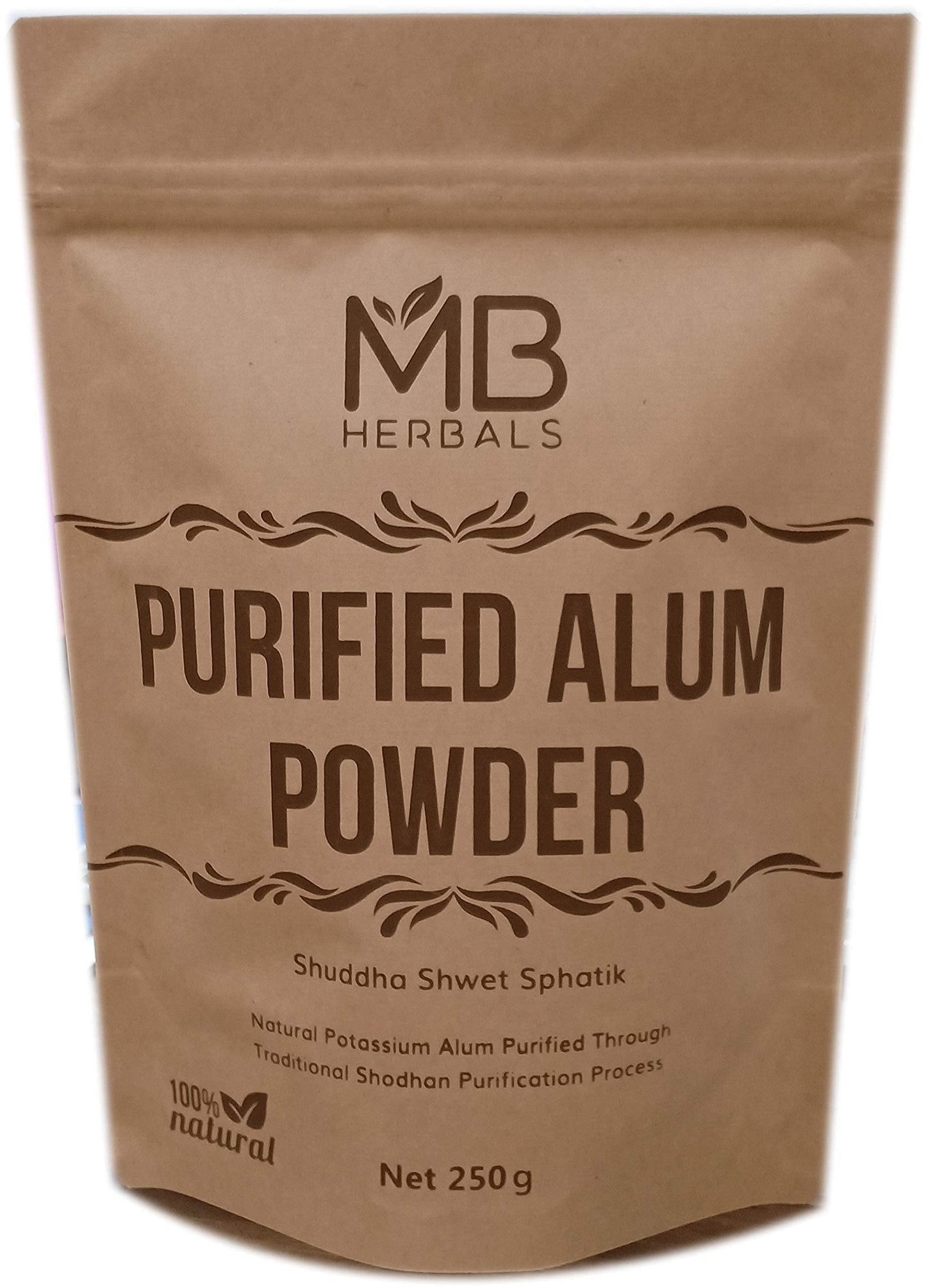 Mb Herbals Alum Powder 250 Gram (8.81 Oz) | Granulated Coarse Potassium Alum Powder | Food Preservative Preserving Pickles | Mak