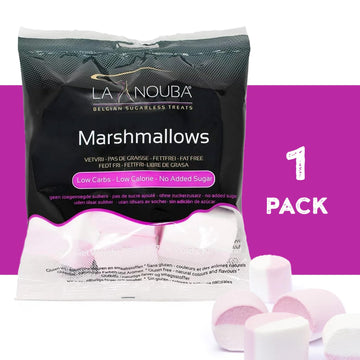 La Nouba Sugar-Free Marshmallows - 2.7 oz. Pack - Low Calorie, Low Carb, Fat-Free and Gluten Free Snack - Traditional Delicious 