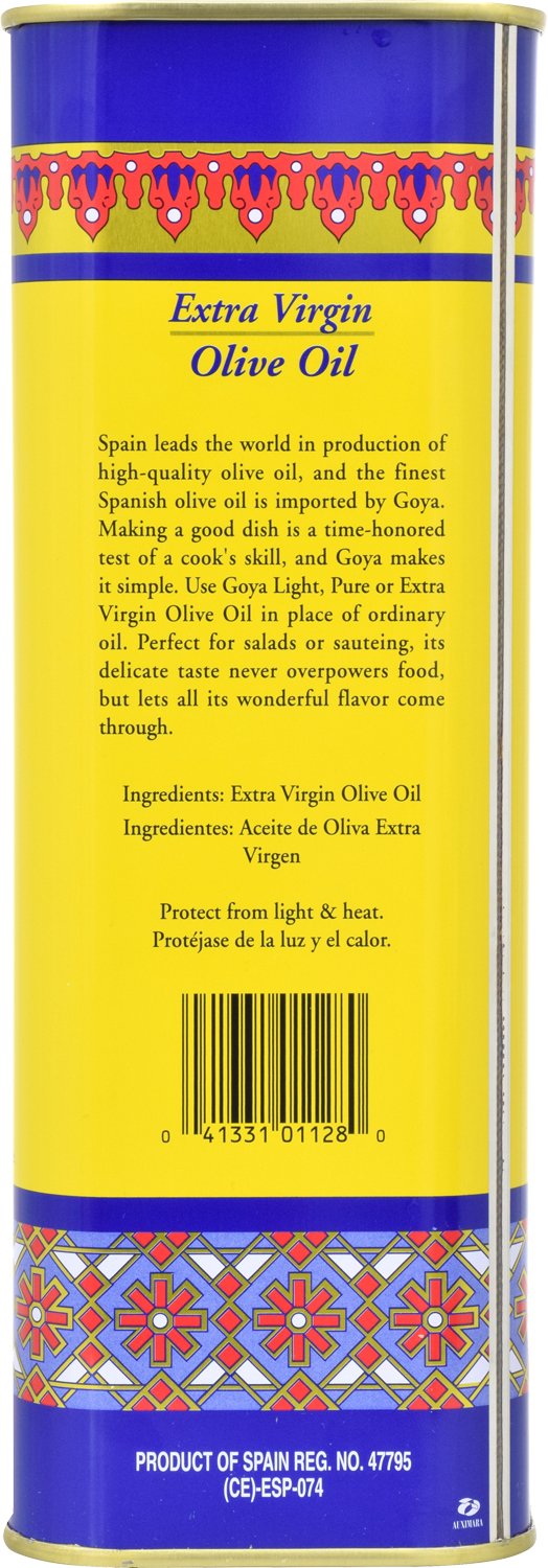 Goya Foods Extra Virgin Olive Oil, Tin, 3 Liter (Pack Of 3)