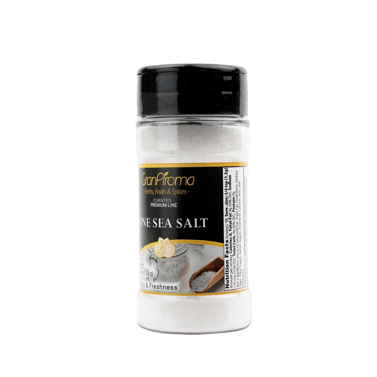 GranAroma Fine Sea Salt, Kitchen Essential, Garnish, Mediterranean Sea Salt (4.54 Ounce)