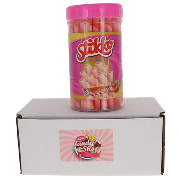 Stikko Wafer Sticks Rolled Wafers In Jar (Strawberry)
