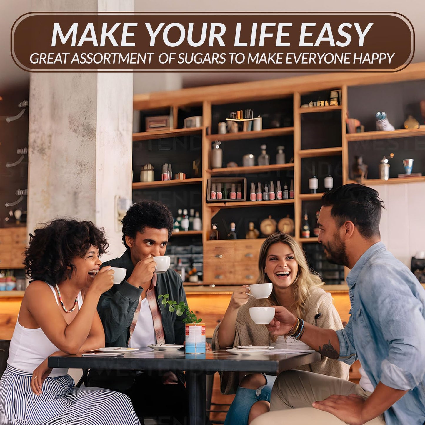 Assorted Sugar Variety Pack & Powder Creamer Packets 600 Count Pack - Individual & Bulk Raw Sugar Packets for Coffee - Perfect Variety of Single Serve Sweeteners & Creamers for Office or Home Station