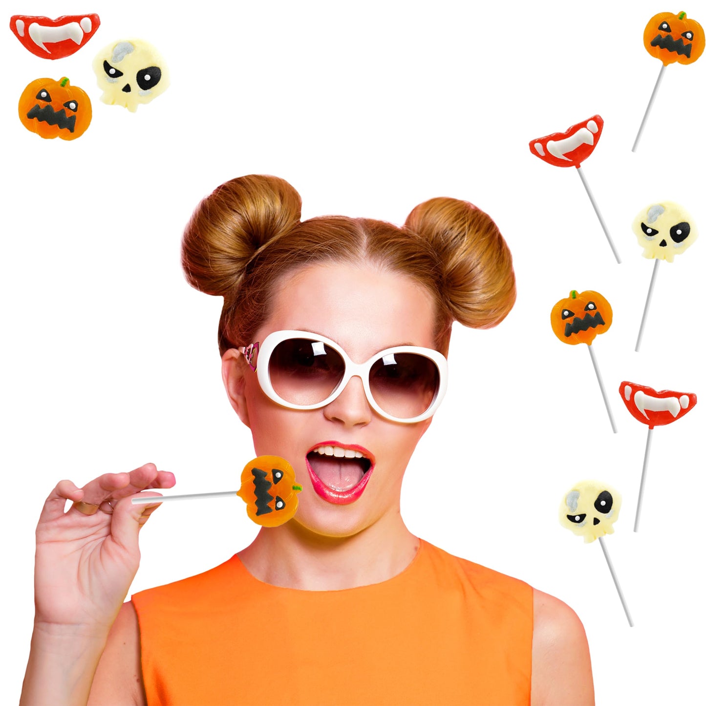 Fruidles Halloween Lollipop Suckers Candy, Spooky Individually Wrapped  , 24 Count