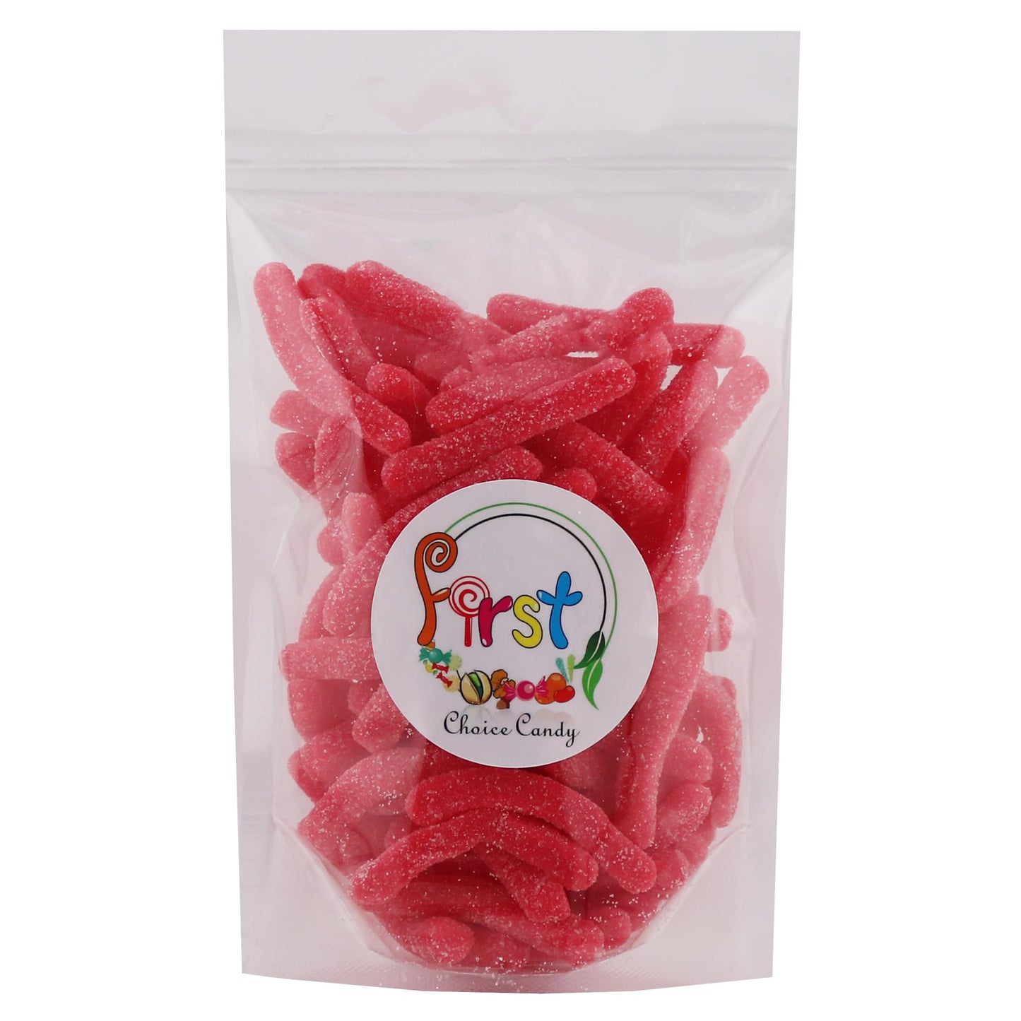 Firstchoicecandy Sweet & Sour Gummy Worms, Multi Flavors And Solid Colors (5 Pound, Sour Red Strawberry)
