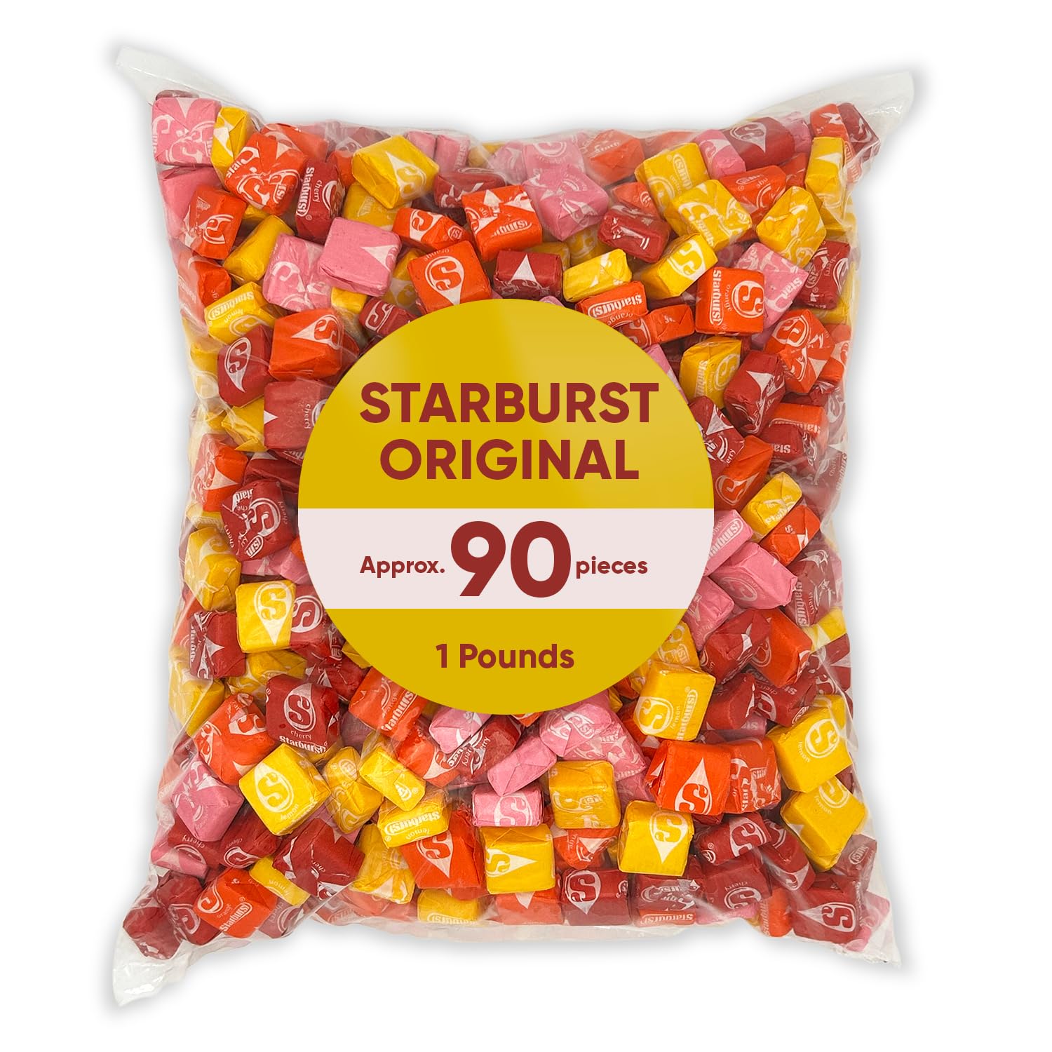 Strburst Original Fruit Chews 1 Pound Approx 90 Pieces - Bulk Candy Of Individually Wrapped Candy Bulk, Tropical Chewy Fruity Ca