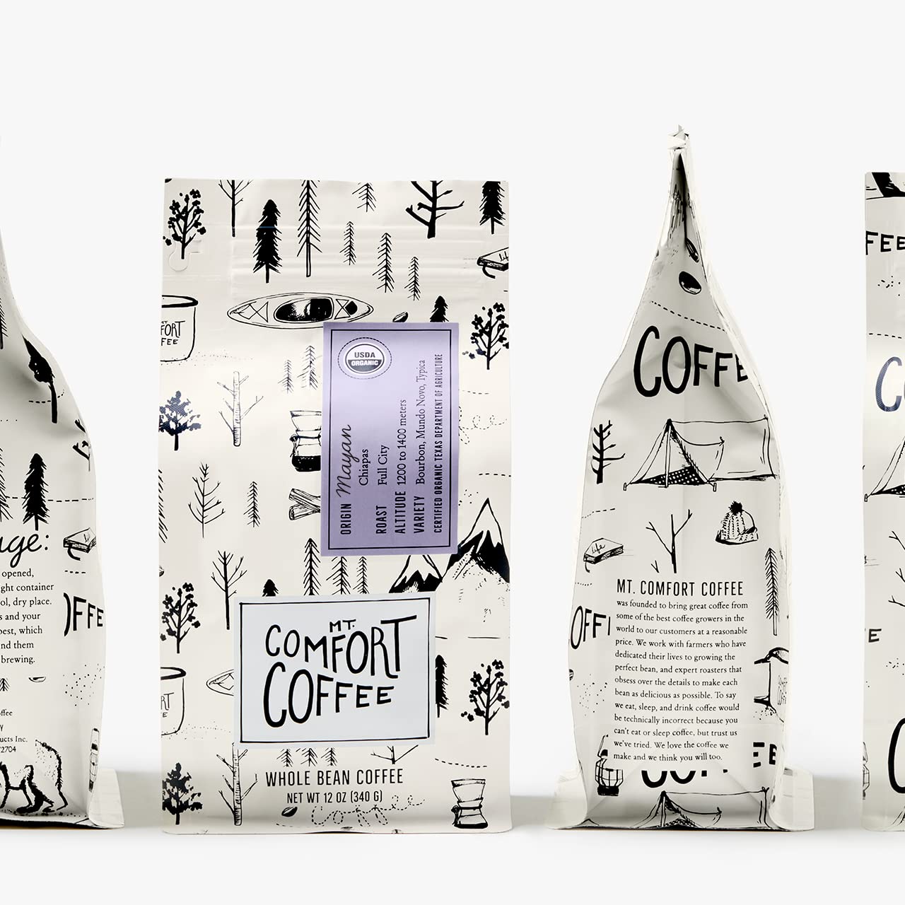 Mt. Comfort Coffee Organic Mayan Full City Roast, 12 oz Bag - Whole Bean Coffee with Nutty & Chocolate Flavor Notes