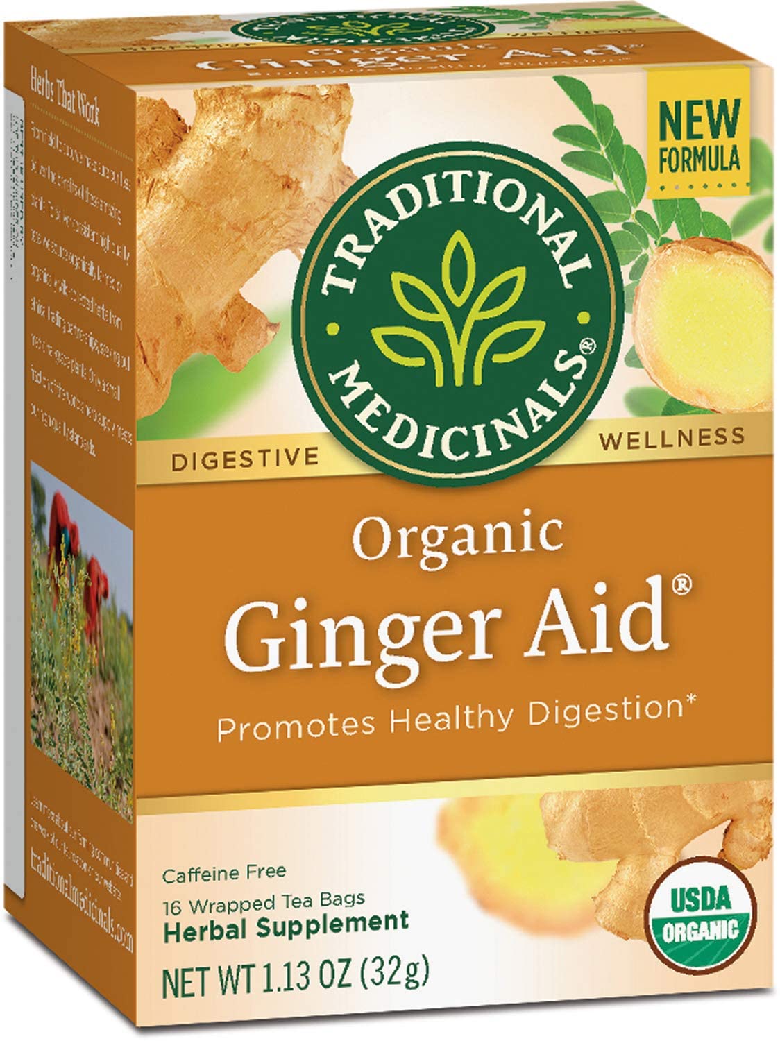 Traditional Medicinals Herb Tea Og2 Ginger Aid 16 Bag