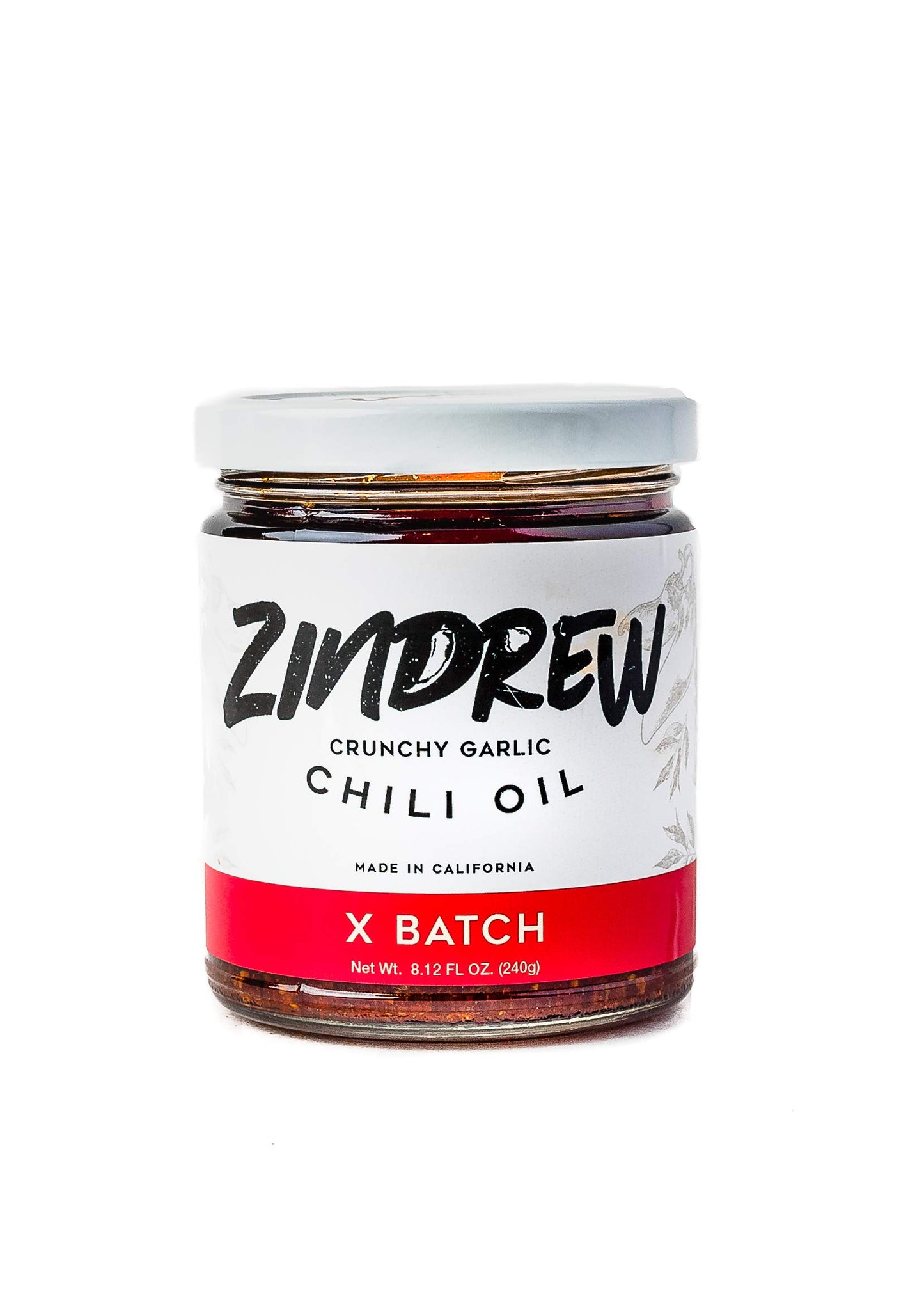 Zindrew Chili Crunchy Garlic Chili Oil X Batch. Premium Spicy, Savory, Umami Gourmet All-Purpose Hot Chili Crisp Sauce (Og Batch