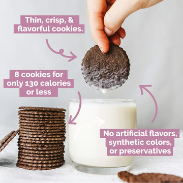 Deweys Bakery Brownie Crisp Moravian Cookie Thins, Low Calorie Snack, 9oz (Pack of 6)