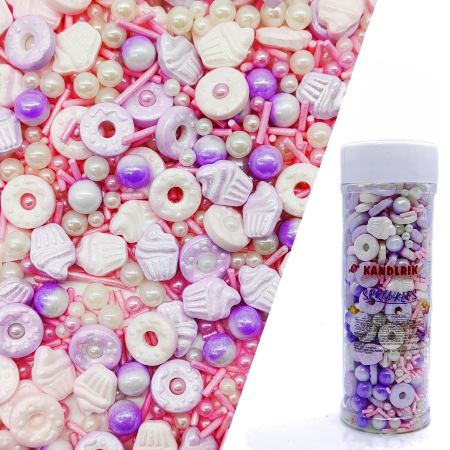 Doughnut Sprinkles Candy Mix Size Edible Pearls Cake Decorations Cupcake Toppers Cookie Decorating Perfect for Wedding Party Val
